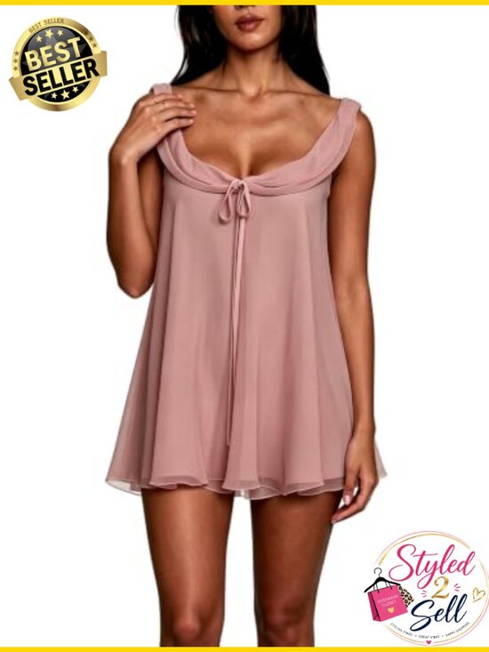 Other - Women Chiffon Babydoll Pajama Set Sleeveless Backless Cute Loungewear